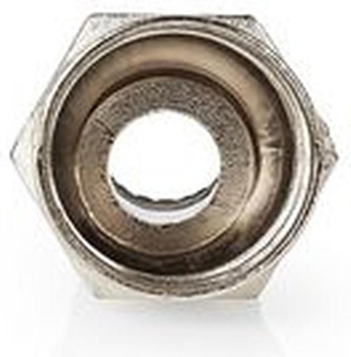 Actual product image Nedis F-plug straight plug nickel-plated 75 Ohm twist-on cable entry diameter: 7.4 mm zinc alloy (75 dB, Plugs and connectors)