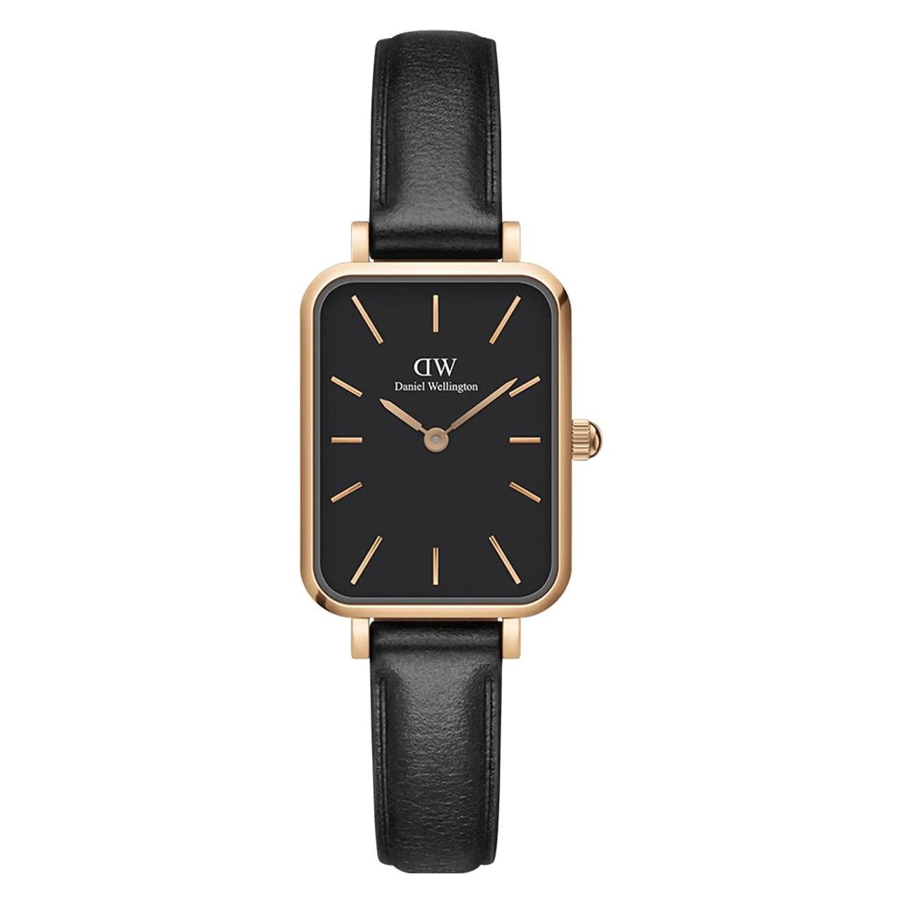 Daniel Wellington, Armbanduhr, Quadro Sheffield Black, Rosa, (Analoguhr, 20 mm)