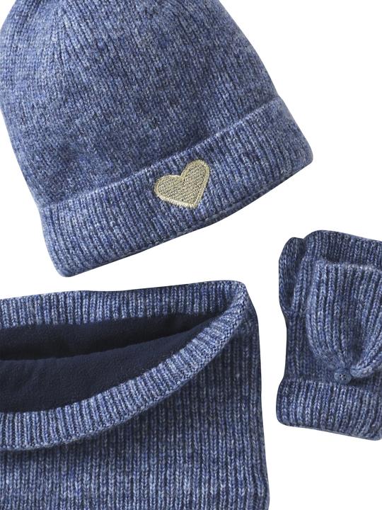 Immagine prodotto Vertbaudet Mädchen Set: Mütze mit Herz, Rundschal & 2-in-1-Handschuhe (104, 116)