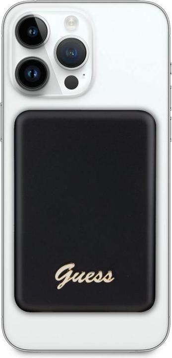 Produktbild Guess Powerbank indukcyjny 15W GUPBM5ALGSGK 5000mAh czarny/black MagSafe Metal Script Logo (5000 mAh, 15 W)