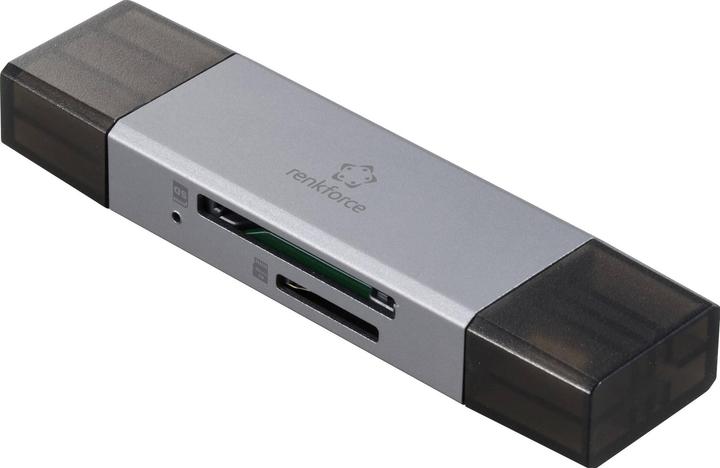 Produktbild Renkforce RF-PCR-400 Externer Speicherkartenleser USB-A, USB-C® microSD, SD Spa (USB-C)