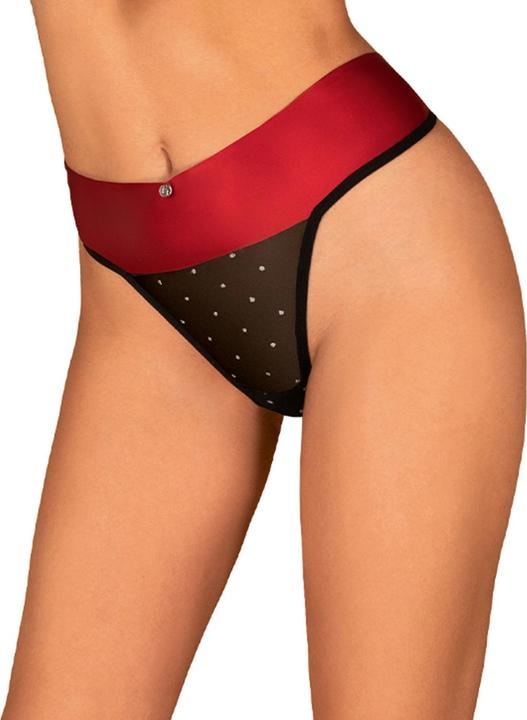 Obsessive Tanga mit sexy Schleife Schwarz/Rot