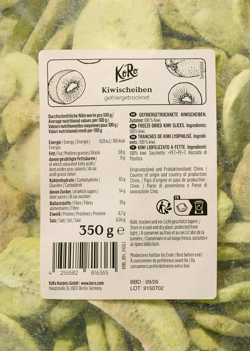 Actual product image KoRo Gefriergetrocknete Kiwischeiben