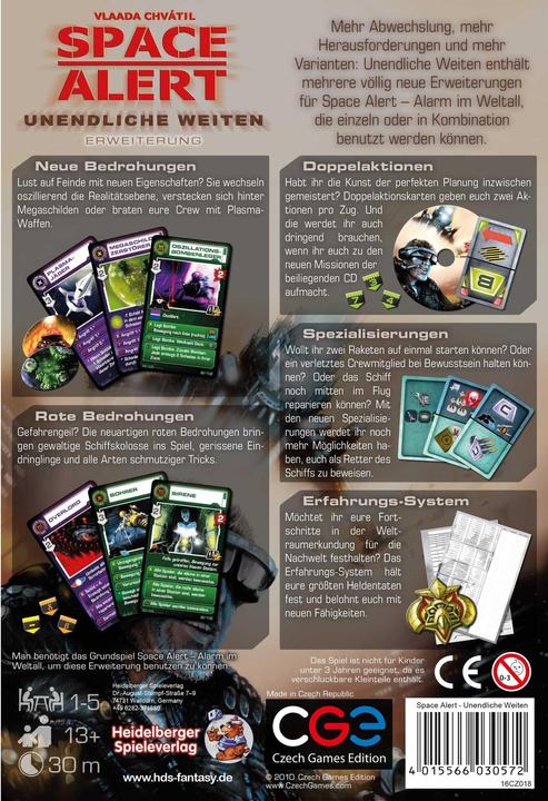 Actual product image Czech games edition CZ018 - Infinite widths: Space Alert, from 12 years (extension, DE edition) (German, 1 - 5 Players)