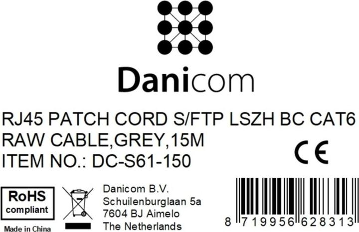 Produktbild Dsit CAT 6 Netzwerkkabel LSOH (S/FTP, CAT6, 15 m)