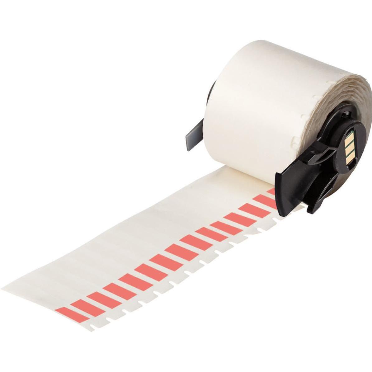 Brady, Etiketten, M6-28-427-RD, Vinyl, selbstlaminierend, Rot/Transparent, matt, 6.35 x 12.70(38.10) mm, für K