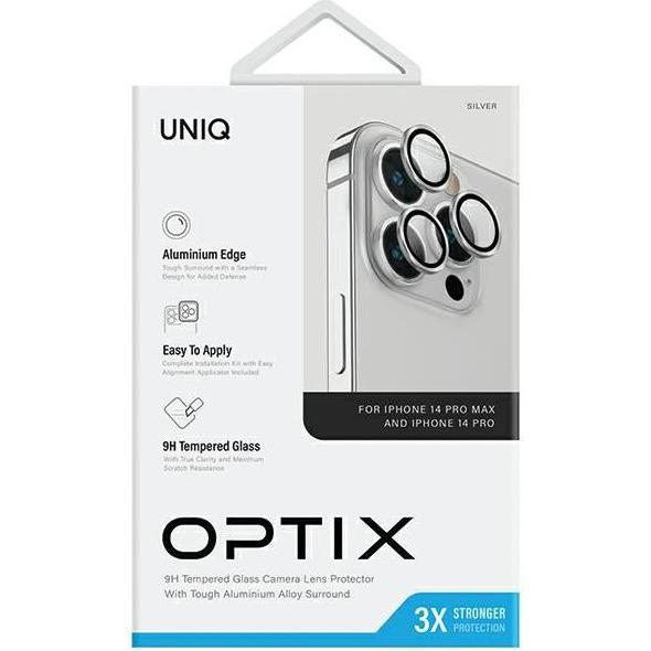 Thumbnail - Uniq Optix Aluminium Camera Lens Protector iPhone 14 Pro 6.1" / 14 Pro Max 6.7" sterling silver szkł (1 Stück, Apple iPh...