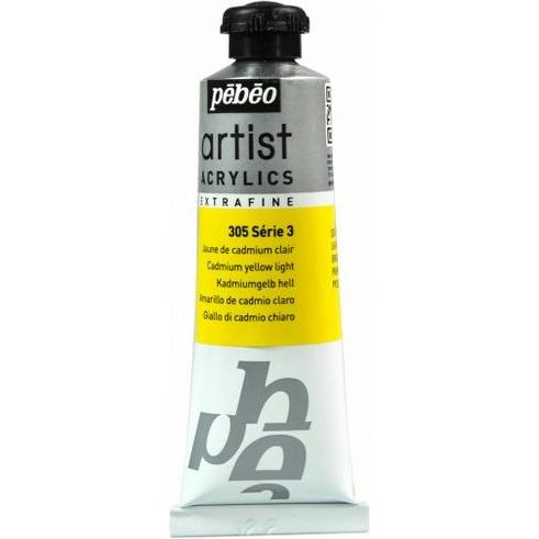 Pebeo, Künstlerfarbe + Bastelfarbe, Artist Acrylics Extrafein Acrylfarben (Kadmiumgelb Hell, 37 ml)
