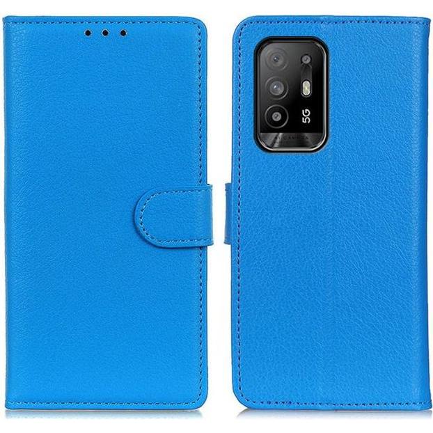 Thumbnail - MU Classic Litchi Leder Bookcover Series (Oppo A94), Smartphone Hülle, Blau