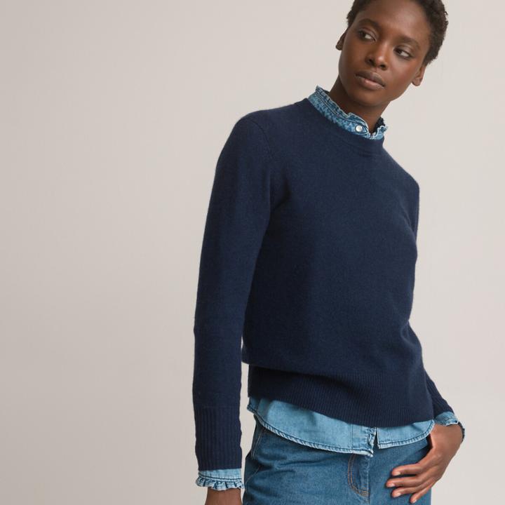 Produktbild La Redoute Collections Pullover runder Ausschnitt Feinstrick in Kaschmir (S)