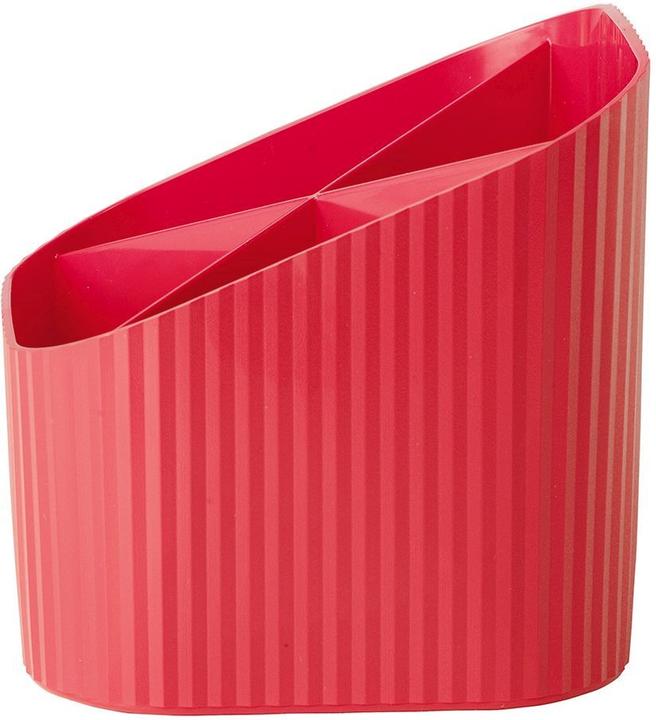 Produktbild Han Stifteköcher Re-X-LOOP, rot 4 Fächer, 100% recycelter Öko-Kunststoff