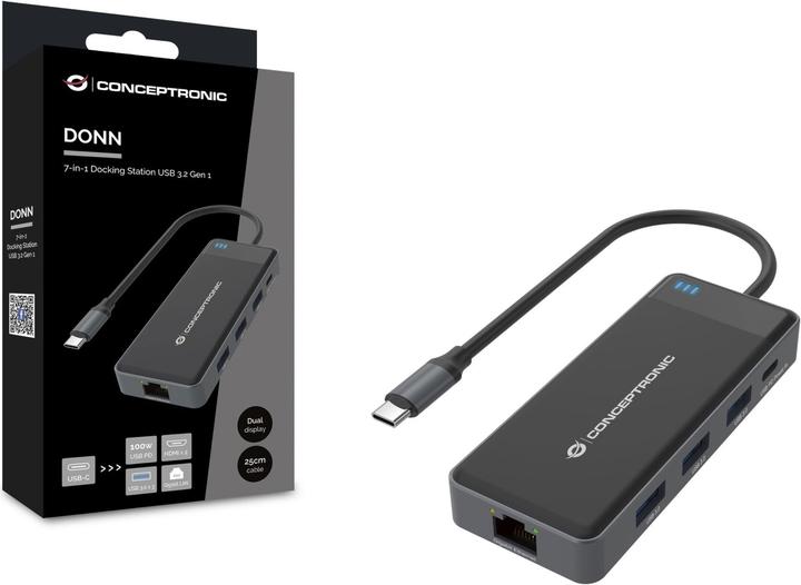 Produktbild Conceptronic DONN14G (USB-C, 7 Ports)