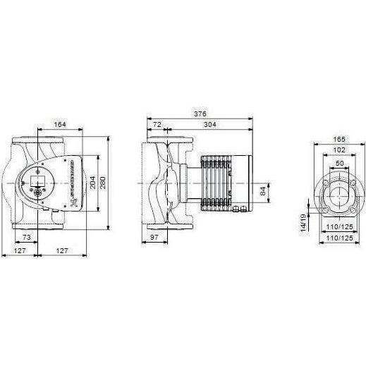 Thumbnail - Grundfos, Wasserpumpe, Elektronisch geregelte Umwlzpumpe MAGNA3 50-120 F 280 mm DN 50 97924663