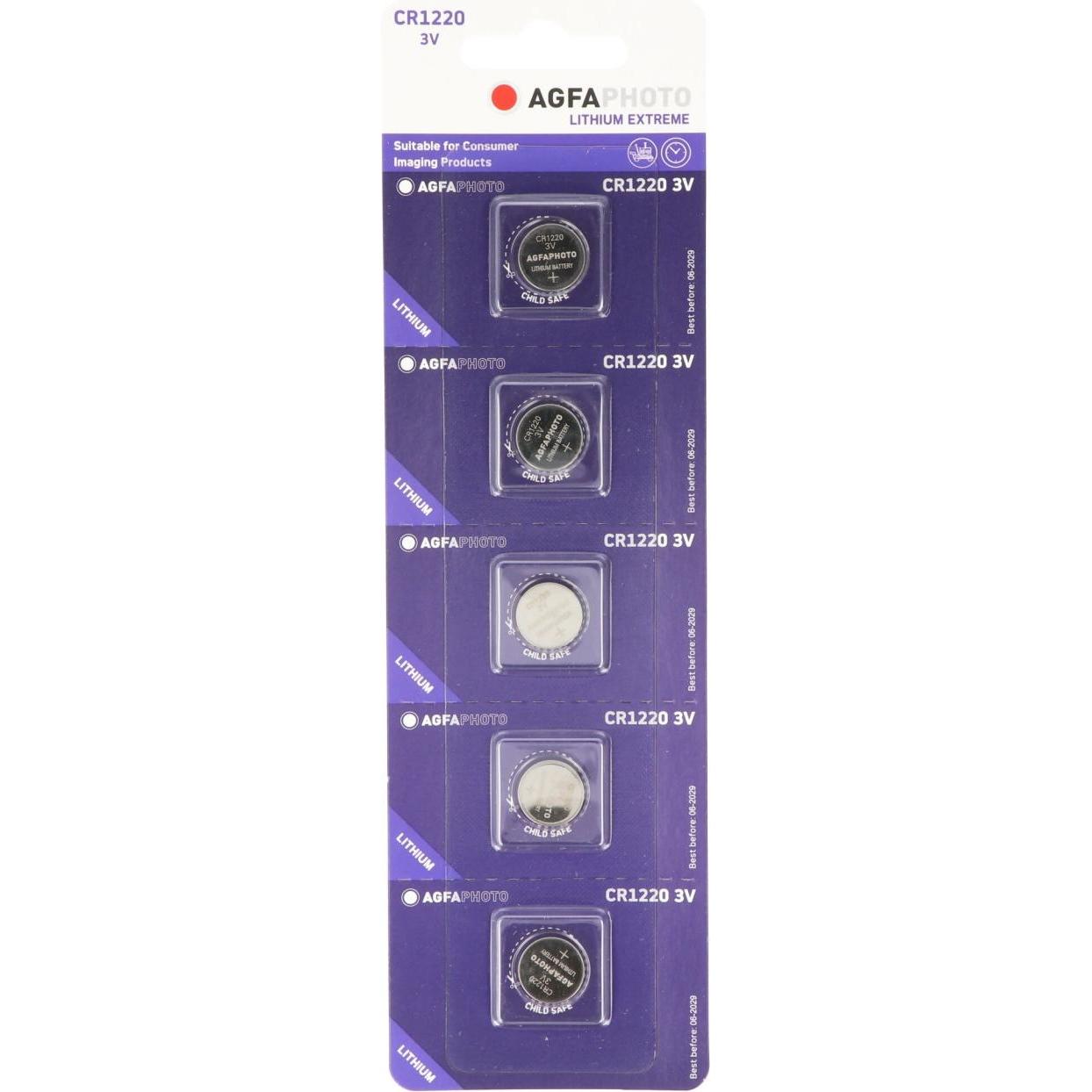 Thumbnail - AGFAPHOTO Knopfzelle CR 1220 Lithium 3 V 5 St. (5 Stk., CR1220), Batterien + Akkus