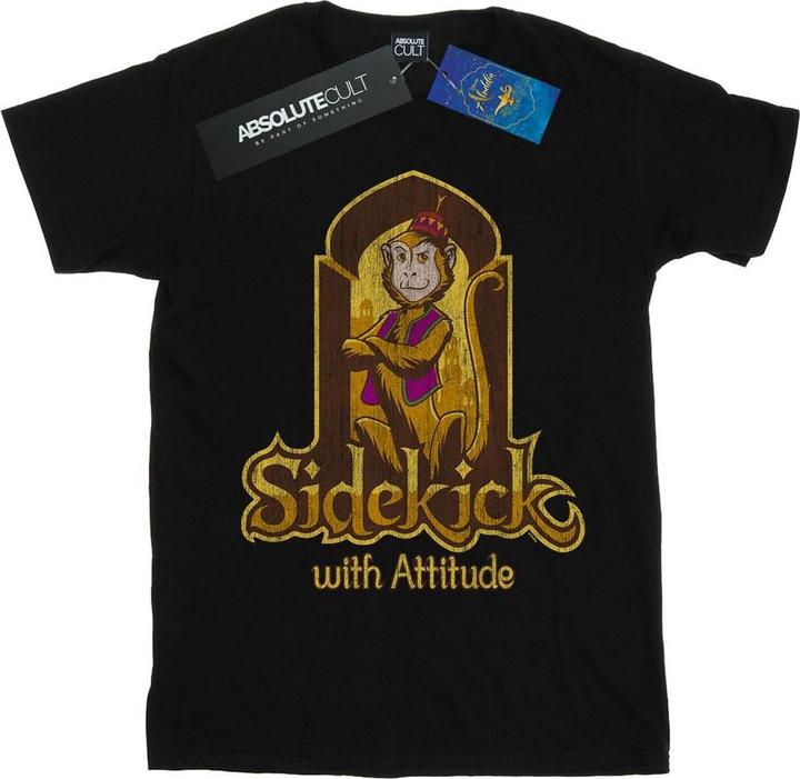 Actual product image Disney Womens/Ladies Aladdin Movie Abu Sidekick With Attitude Cotton Boyfriend T-Shirt (3XL)