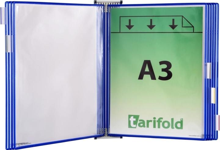 Produktbild Tarifold Wand-Sichttafelsystem DIN A3 blau mit 10 St. Sichttafeln