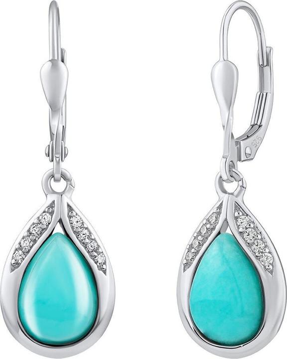 Image du produit Silvego Boucles d'oreilles en argent avec amazone naturelle JST13327EAZ