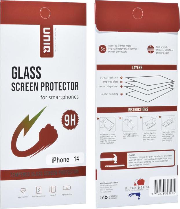 Produktbild UNIQ Accessory Glass Screen Protector (1 Stk., Apple iPhone 14)