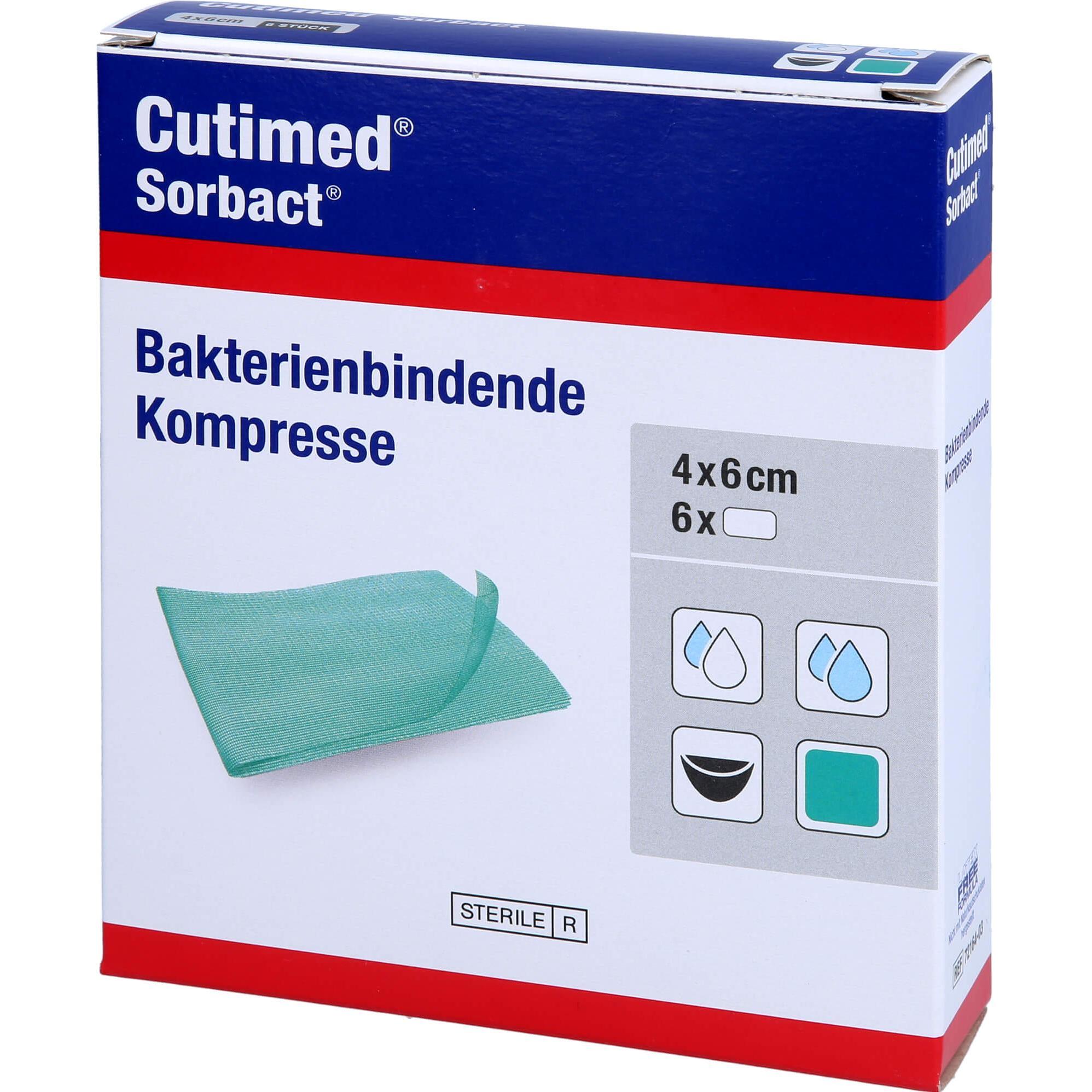 Thumbnail - BSN, Verbandsmaterial, Cutimed Sorbact Kompressen 4x6cm, 6 St KOM