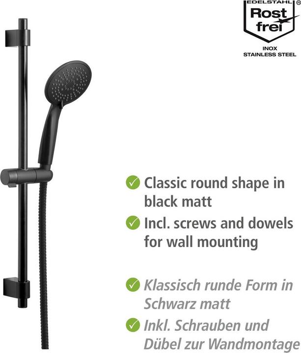 Immagine prodotto Wenko Set doccia Young Line nero (5 Tipi di raggi, 10 l/min)