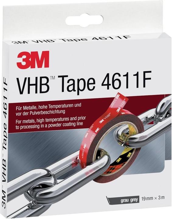 Actual product image 3M Double. Adhesive tape 4611F 19mmx33mx1.1mm dark grey (19 mm)