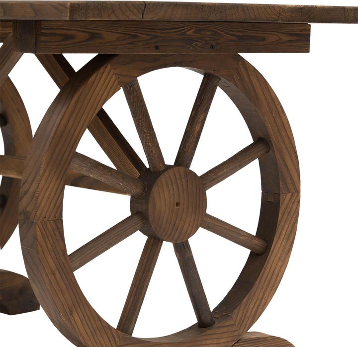 Image du produit Outsunny Table de jardin en forme de roue de chariot (115 cm)