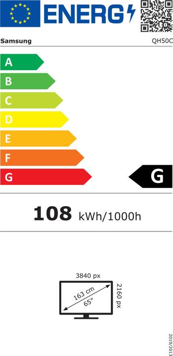 Energielabel Samsung QH50C (3840 x 2160 Pixels, 50")