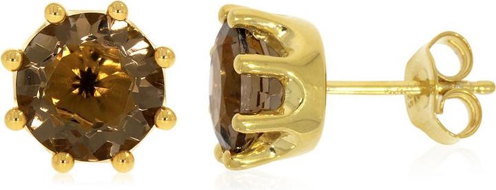 Image du produit Xen Boucles d'oreilles avec quartz fumé HT env. 3,78 ct. plaqué or (Argent sterling 925)