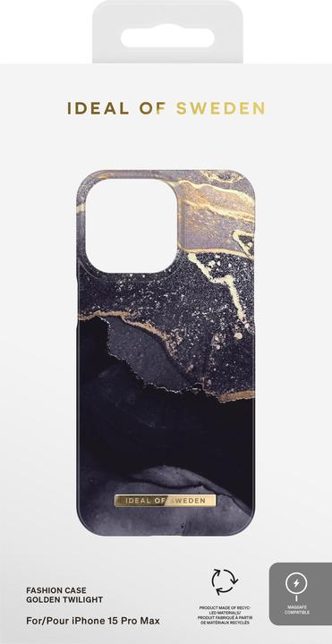 Actual product image iDeal Of Sweden Plastic Back Cover Golden Twilight Marble Apple iPhone 15 Pro Max (Apple iPhone 15 Pro Max)