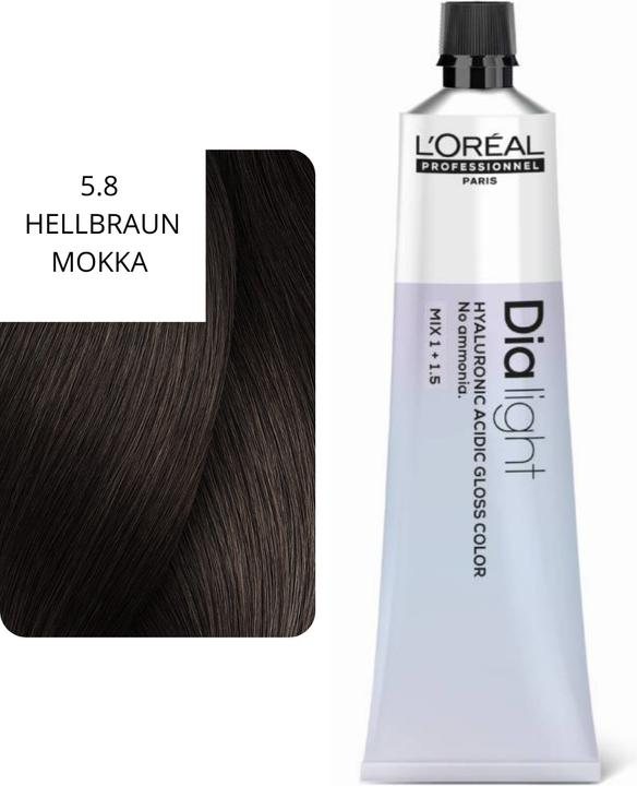 Image du produit L'Oréal Professionnel L'Oral Professionnel Dialight 58 Light Brown Mocha 60ml Hair Color (5,8 Moka brun clair)