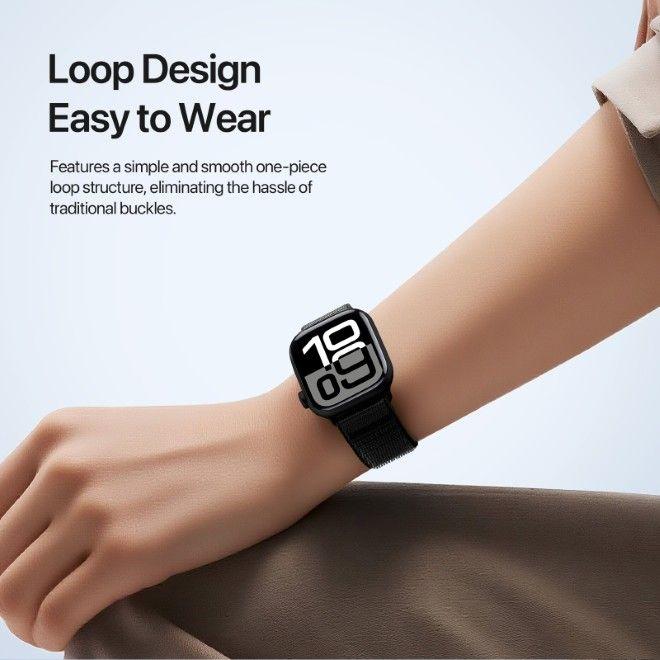 Image du produit Dux Ducis Strap Apple Watch 42/44/45/46/49MM YE Nylon Braided Loop Wrist Strap Black (42 mm, 44 mm, 45 mm, 46 mm, 49 mm, Nylon)