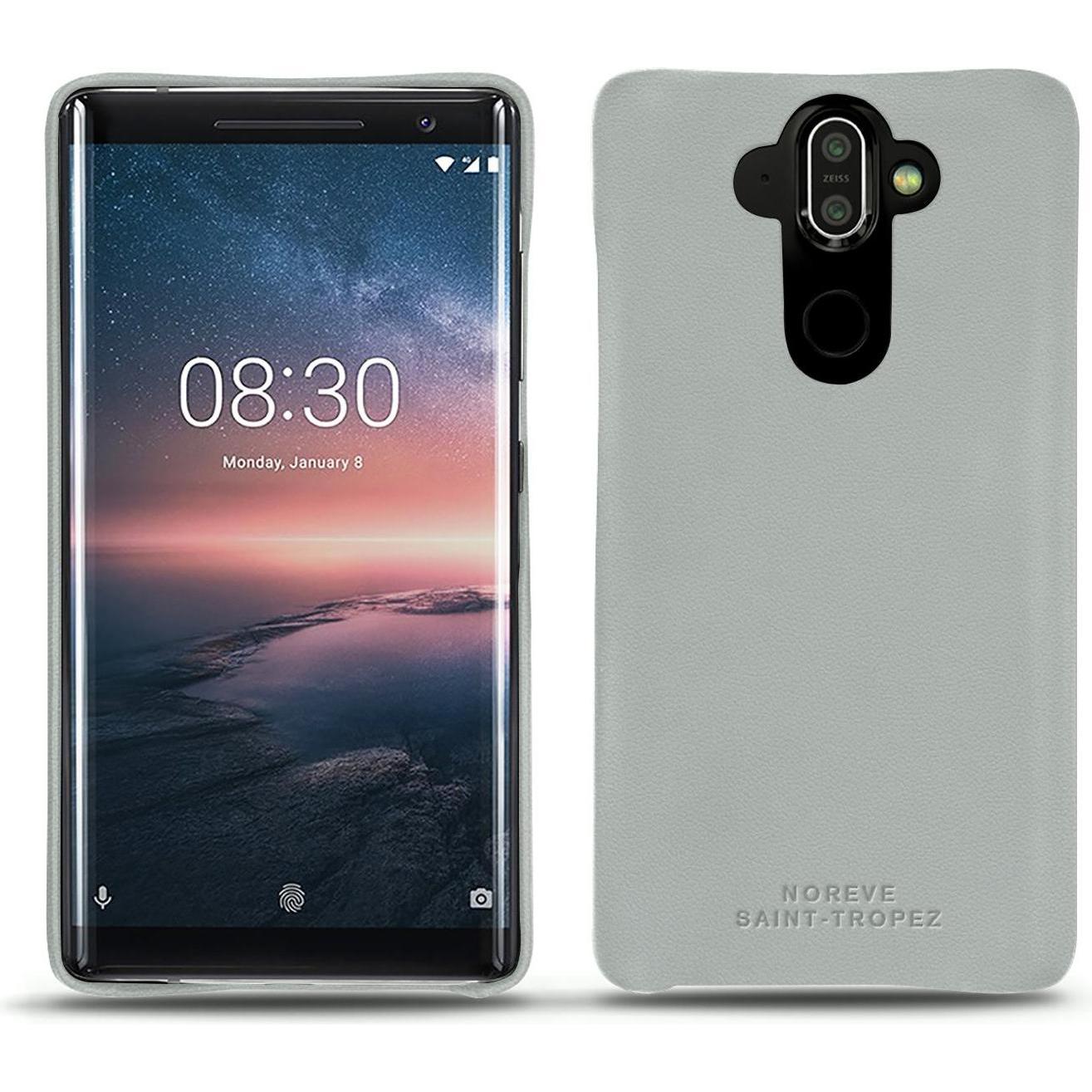 Noreve Lederschutzhülle (Nokia 8 Sirocco), Smartphone Hülle, Grau