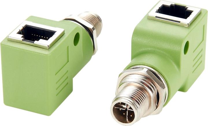 Produktbild Exsys Adapter M12 X-code ST - RJ45 BU 90° (RJ45 (1x))