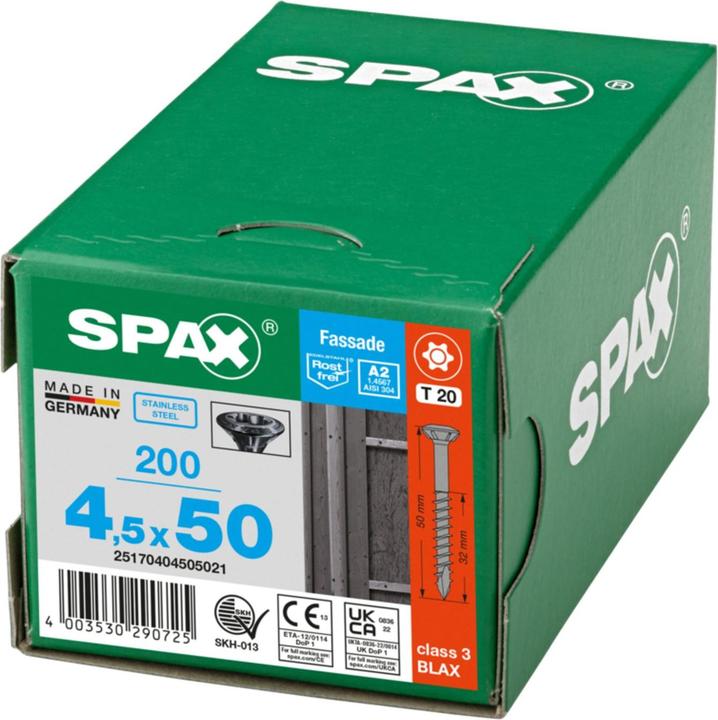 Produktbild Spax A2 Linsenkopf Fraesrippen T-Star Plus T20 Teilgewinde Cut 200st (200 Schrauben pro Stück, 4.5 x 50 mm)