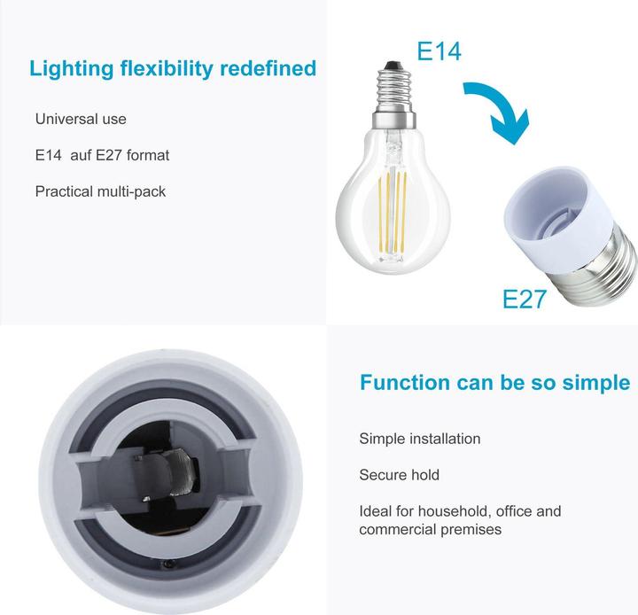 Immagine prodotto Intirilife Adattatore per base lampada da E27 a E14