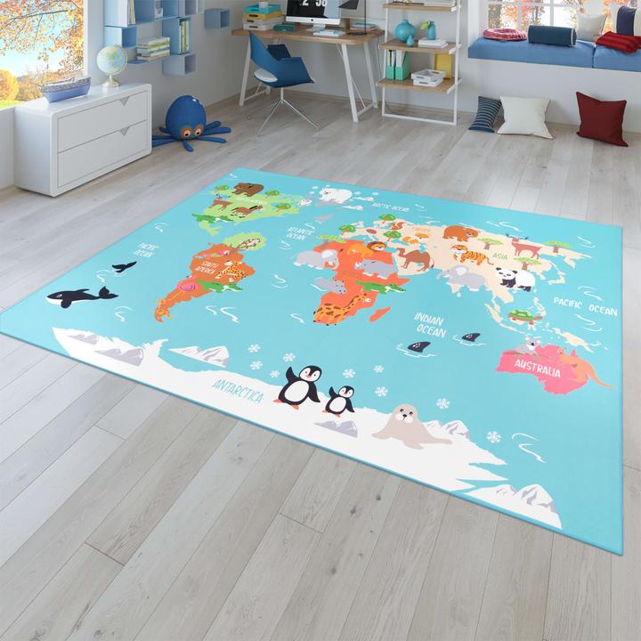 Produktbild TT Home Kinderzimmerteppich Teppich Junge Mädchen Kinderteppich Baby Rutschfest Strasse (150 x 80 cm)