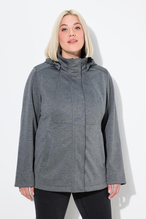 Produktbild Ulla Popken HYPRAR Softshelljacke, wasserdicht, Kapuze, 2-Wege-Zipper (56)