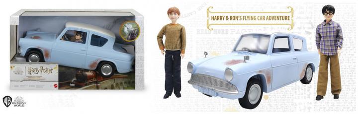 Produktbild und Ron Weasley im fliegenden Auto