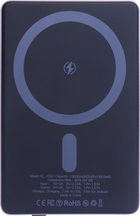 Actual product image Qualo MagSafe power bank ultra slim 5,000 mAh 15W MagSafe lilac QMPB5-US-15-09 (5000 mAh, 15 W)
