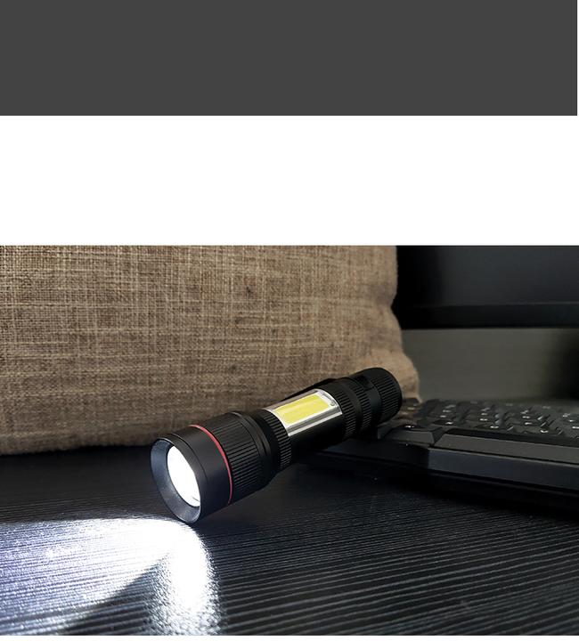 Actual product image Werkstein 800LM USB LED Mini Taschenlampen mit Magnet aus Aluminium (Wiederaufladbar) - Schwarz 2er Set (10.80 cm, 800 lm)