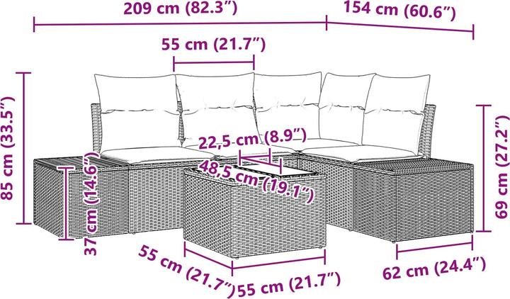Produktbild vidaXL Gartensofa-set