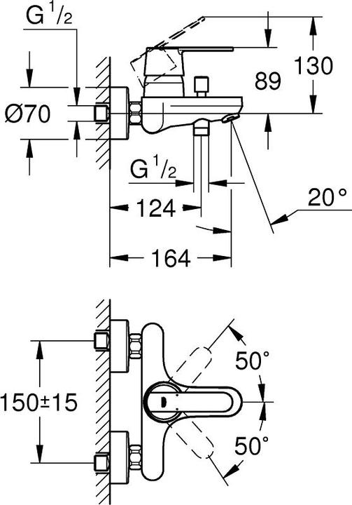 Actual product image Grohe Get Single-lever bath mixer, 1/2"