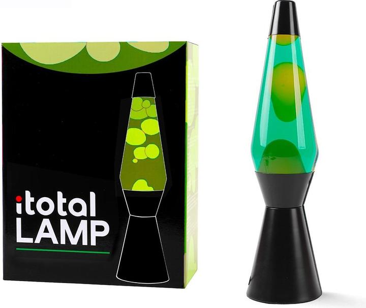 i-Total Lavalamp Zwart/Groen, 40cm