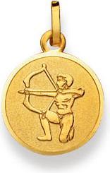 Image du produit Natsumi Schmuck Pendentif Signe du zodiaque Sagittaire or 18K/750 rond avec ange (750/18 K Or jaune)