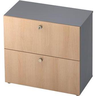 Hammerbacher, Aktenschrank, Hängeregisterschrank 2OH SG Graphit/Eiche