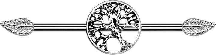 Produktbild Star Piercing Barbell silber Baum des Lebens (Messing, Chirurgenstahl 316L)