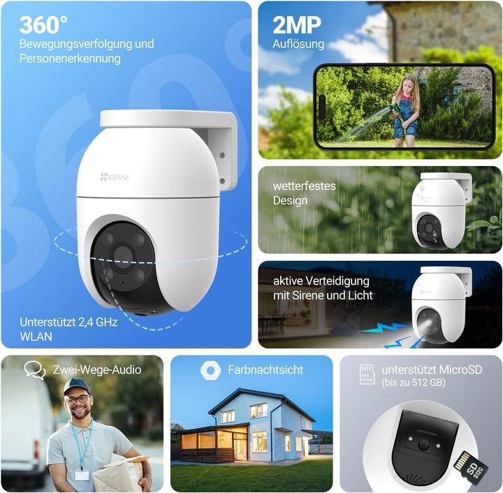 Actual product image EZVIZ WLAN Überwachungskamera C8c (1920 x 1080 Pixels)