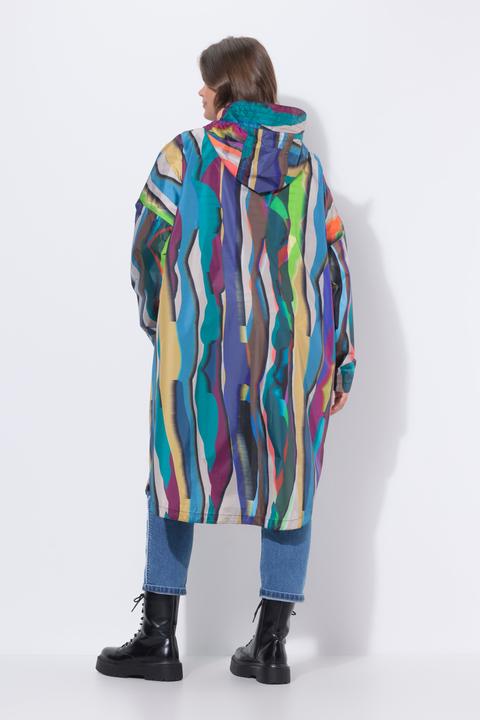 Actual product image Laurasøn Abstract Striped Rain Poncho (One size)