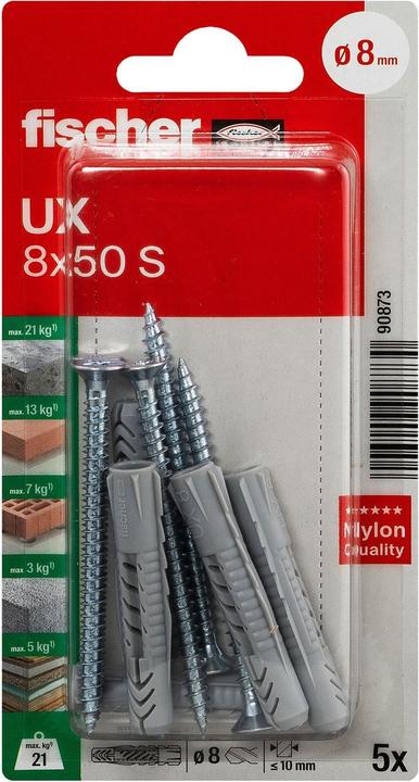 Produktbild Fischer Universaldübel UX 8x50 S K (5 Stk.)