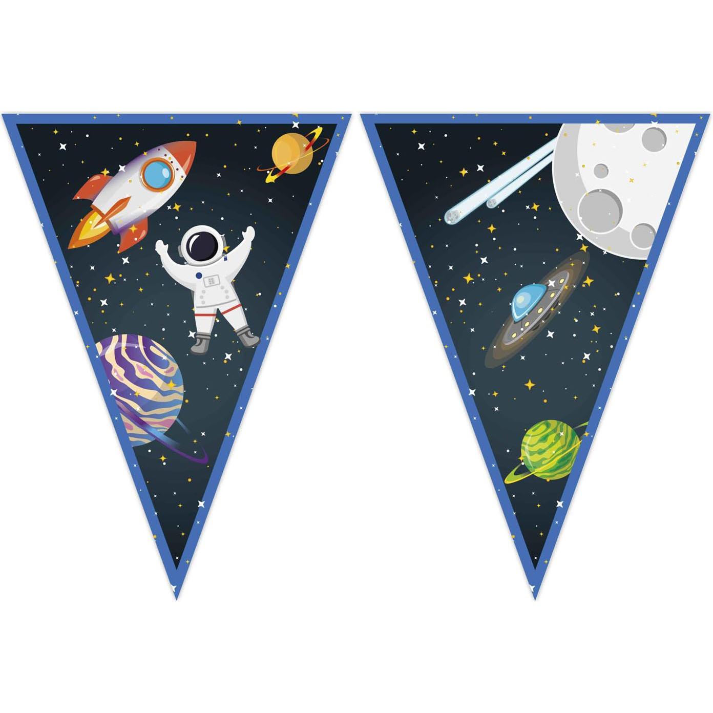 Globos Papierfahnenlinie FSC Rocket Space, 3mtr.
